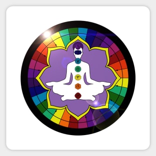 Rainbow Mandala with Man Chakras Sticker